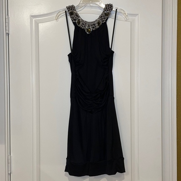 Women's Alexia Admor Black Open Back Sexy Little Black Dress with Embellishments - Picture 4 of 14